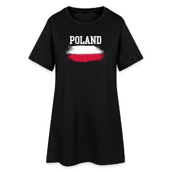 Typographie du drapeau du pinceau polonais - Robe T-shirt Femme - noir - Devant