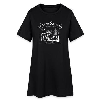 Scandinave Outdoor Adventure Drapeau Orignal - Robe T-shirt Femme - noir - Devant