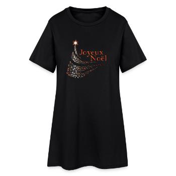 Joyeux Noël Dots Étincelants - Robe T-shirt Femme - noir - Devant