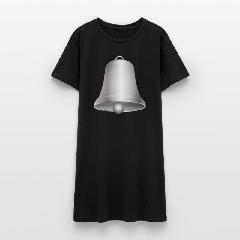 große silberfarbene Kirchen Glocke oder Glöckchen Frauen T-Shirt-Kleid