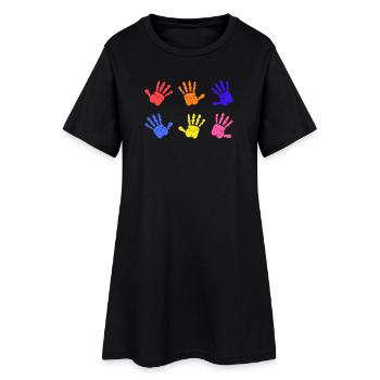Autismus Handabdrücke - Frauen T-Shirt-Kleid - Schwarz - Vorne