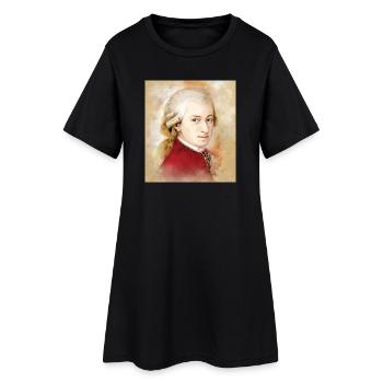 Wolfgang Amadeus Mozart dans un style aquarelle - Robe T-shirt Femme - noir - Devant