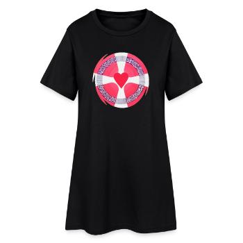Porte des étoiles Cœurs Clarté Sonja Ariel de Staden - Robe T-shirt Femme - noir - Devant