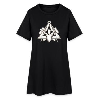 Symbole de la guilde des maçons dans un look grunge 3d cool - Robe T-shirt Femme - noir - Devant