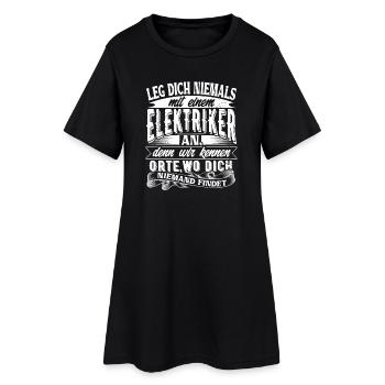 Électriciens - Robe T-shirt Femme - noir - Devant