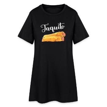 Taco-Taquito-Match - Frauen T-Shirt-Kleid - Schwarz - Vorne
