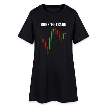 Né pour trader trading à la Bourse - Robe T-shirt Femme - noir - Devant