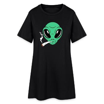 Fumeur étranger - Robe T-shirt Femme - noir - Devant