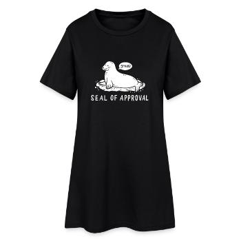 Robbe Lustig - Frauen T-Shirt-Kleid - Schwarz - Vorne