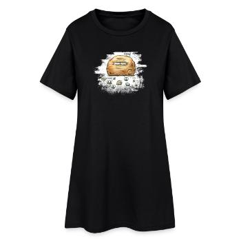µ-mel - Frauen T-Shirt-Kleid - Schwarz - Vorne