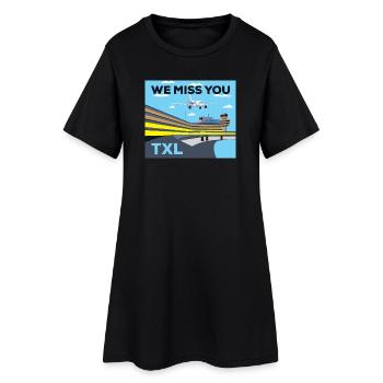 TXL, we miss you, retro - Robe T-shirt Femme - noir - Devant