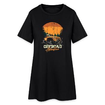 Offroad-Abenteuer Jeep Sunset - Frauen T-Shirt-Kleid - Schwarz - Vorne