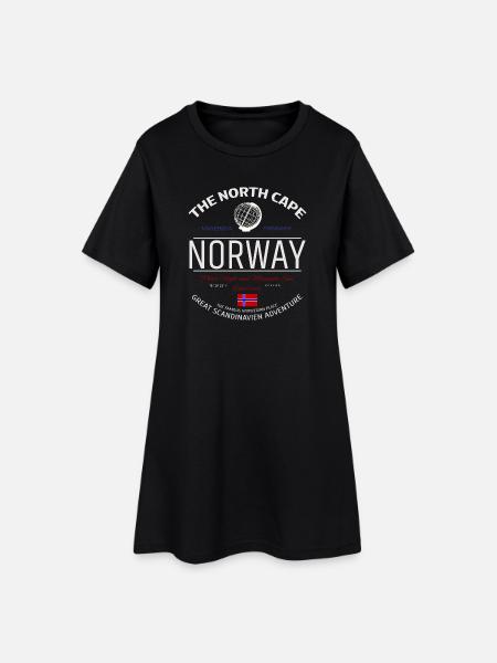 North Cape Norway Scandinavia Adventure - Frauen T-Shirt-Kleid - Schwarz