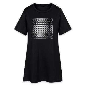 customized, feet pattern - Women’s T-Shirt Dress - black - Front