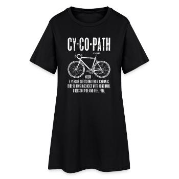 Radweg: Mutiges Fahrrad-Wortspiel - Frauen T-Shirt-Kleid - Schwarz - Vorne