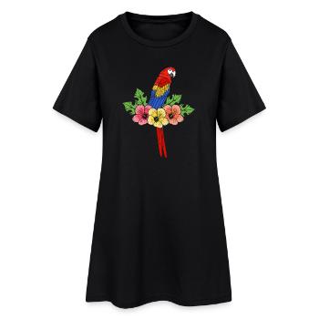 Perroquet - Robe T-shirt Femme - noir - Devant
