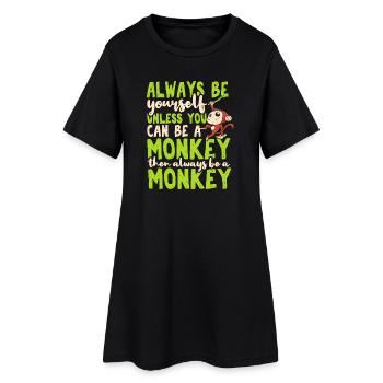 Singe - Robe T-shirt Femme - noir - Devant