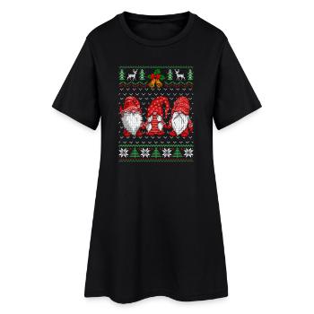 Conception de Noël de chien nain festif - Robe T-shirt Femme - noir - Devant