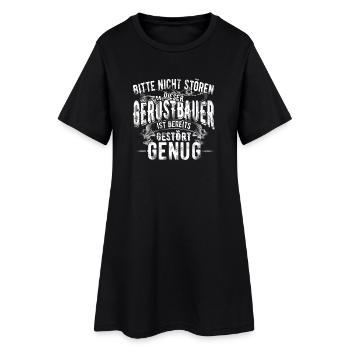 Gerüstbauer - Frauen T-Shirt-Kleid - Schwarz - Vorne