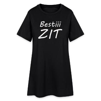 Bestiii ZIT - Frauen T-Shirt-Kleid - Schwarz - Vorne