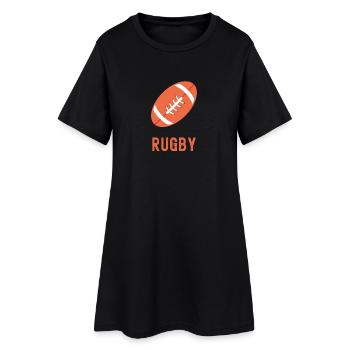Ballon de Rugby Minimaliste en Orange - Robe T-shirt Femme - noir - Devant