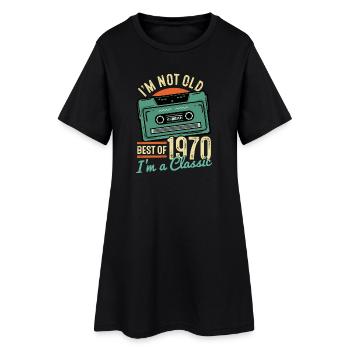 Anniversaire 1970 - Robe T-shirt Femme - noir - Devant