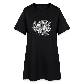 France Graffiti - Frauen T-Shirt-Kleid - Schwarz - Vorne