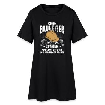 Bauleiter - Frauen T-Shirt-Kleid - Schwarz - Vorne