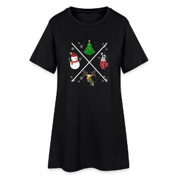 Noël X - Robe T-shirt Femme - noir - Devant