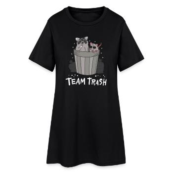 Raton laveur et rat - Robe T-shirt Femme - noir - Devant