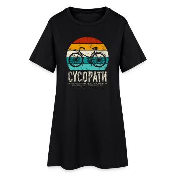 Cycopath Bicycle Retro Sunset - Frauen T-Shirt-Kleid - Schwarz - Vorne