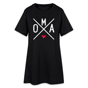 Oma - Frauen T-Shirt-Kleid - Schwarz - Vorne