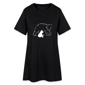 Silhouette de l’ours et du petit - Robe T-shirt Femme - noir - Devant
