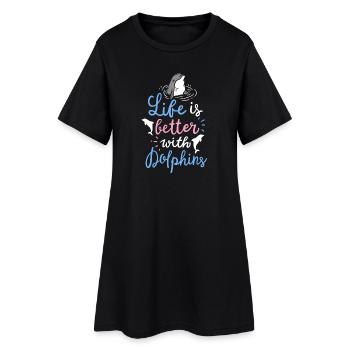 Dolphin - Women’s T-Shirt Dress - black - Front
