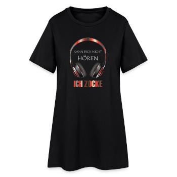 Ich Kann Dich Nicht Hören Ich Zocke Geschenk - Frauen T-Shirt-Kleid - Schwarz - Vorne