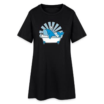 Whale in the Bathtub – Funny Ocean Design - Women’s T-Shirt Dress - black - Front