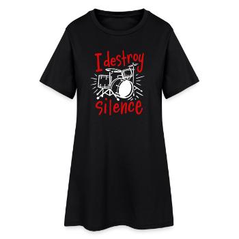 Tambour Batteur - Robe T-shirt Femme - noir - Devant