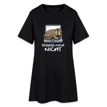 Stress mich nicht Faultier Büro lustig Geschenk - Frauen T-Shirt-Kleid - Schwarz - Vorne