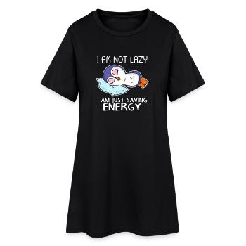 Pingouin drôle disant idée cadeau drôle paresseux - Robe T-shirt Femme - noir - Devant