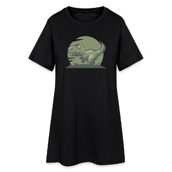 Dinosaurier T-Rex - Frauen T-Shirt-Kleid - Schwarz - Vorne