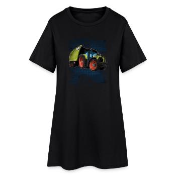 tracteur - Robe T-shirt Femme - noir - Devant