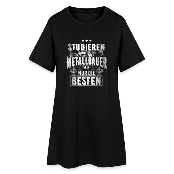 Metallbauer - Frauen T-Shirt-Kleid - Schwarz - Vorne