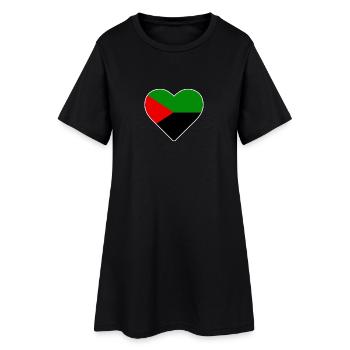 Coeur rouge vert noir couleur drapeau Martinique - Robe T-shirt Femme - noir - Devant