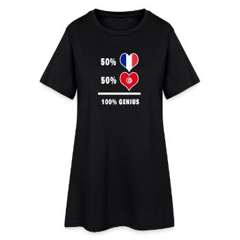 France et Tunisie 100% brillant / cadeau - Robe T-shirt Femme - noir - Devant