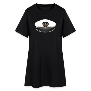 Chapeau de capitaine pour le capitaine de son navire - Robe T-shirt Femme - noir - Devant