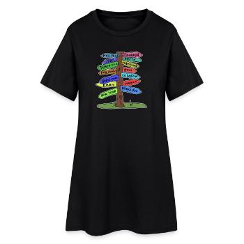 Partez en voyage vacances vacances été - Robe T-shirt Femme - noir - Devant