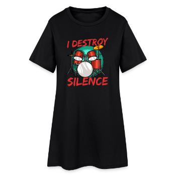 Tambour Batterie - Robe T-shirt Femme - noir - Devant