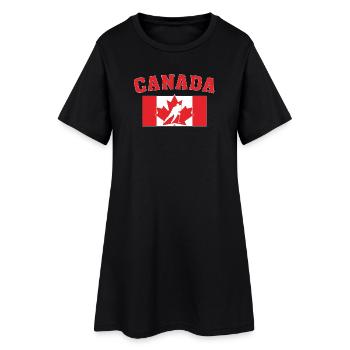 Drapeau du Canada de hockey - Robe T-shirt Femme - noir - Devant