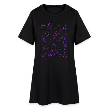 Taches de couleur violette - Robe T-shirt Femme - noir - Devant