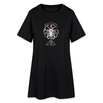 salut satan | devenir vegetarien - Robe T-shirt Femme - noir - Devant